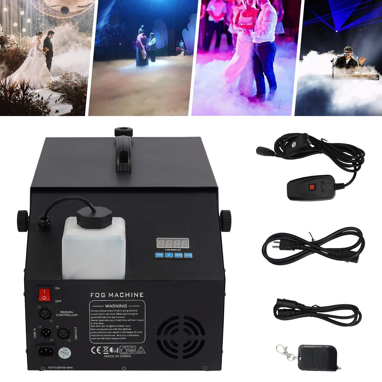 Low Lying Fog Machine 1200W with DMX & Wireless Remote