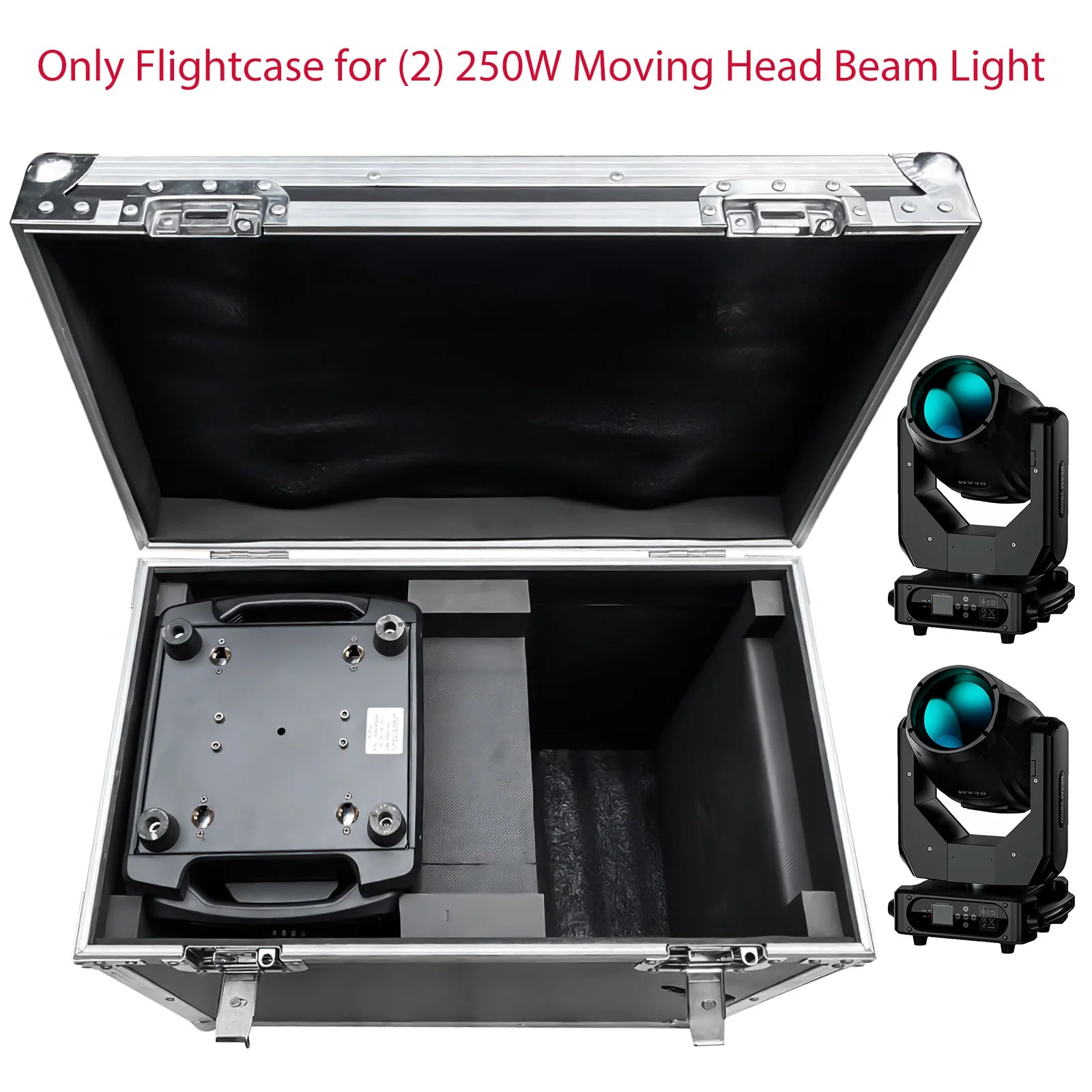 Heavy-Duty Flight Case for 2x 250W Moving Head Beam Lights — Airline-Grade Touring Case with Wheels