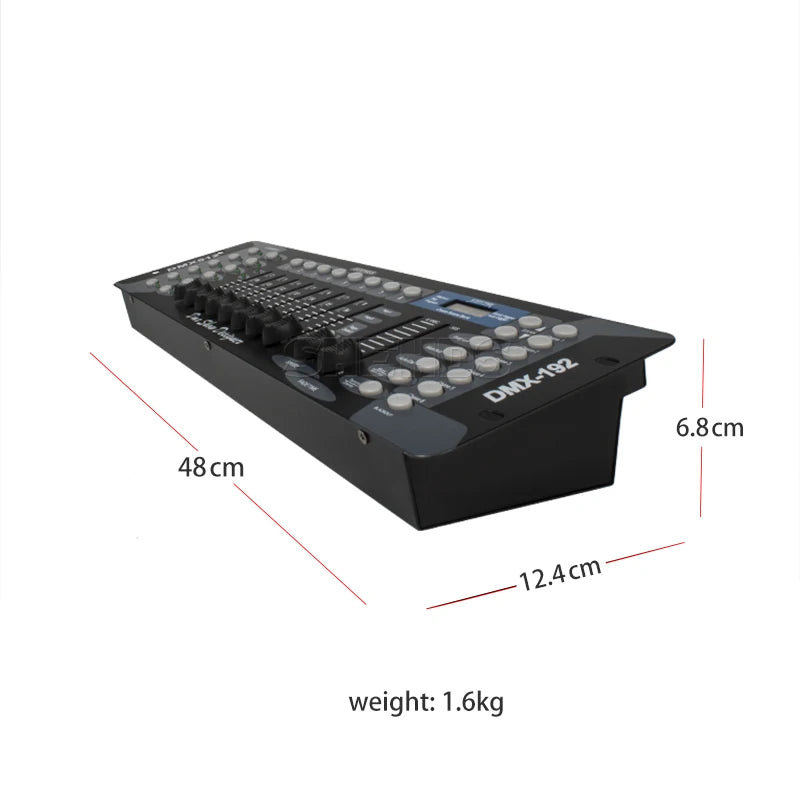 SHEHDS DMX512 Stage Light Controller Console — 192 Channel DMX Console with 8 Programmable Scenes for LED Par, Moving Head & Disco Lighting