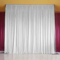Silk White Backdrop Drapes — Wedding Ceremony Curtain, 6.5x6.5ft / 10x10ft / 20x10ft