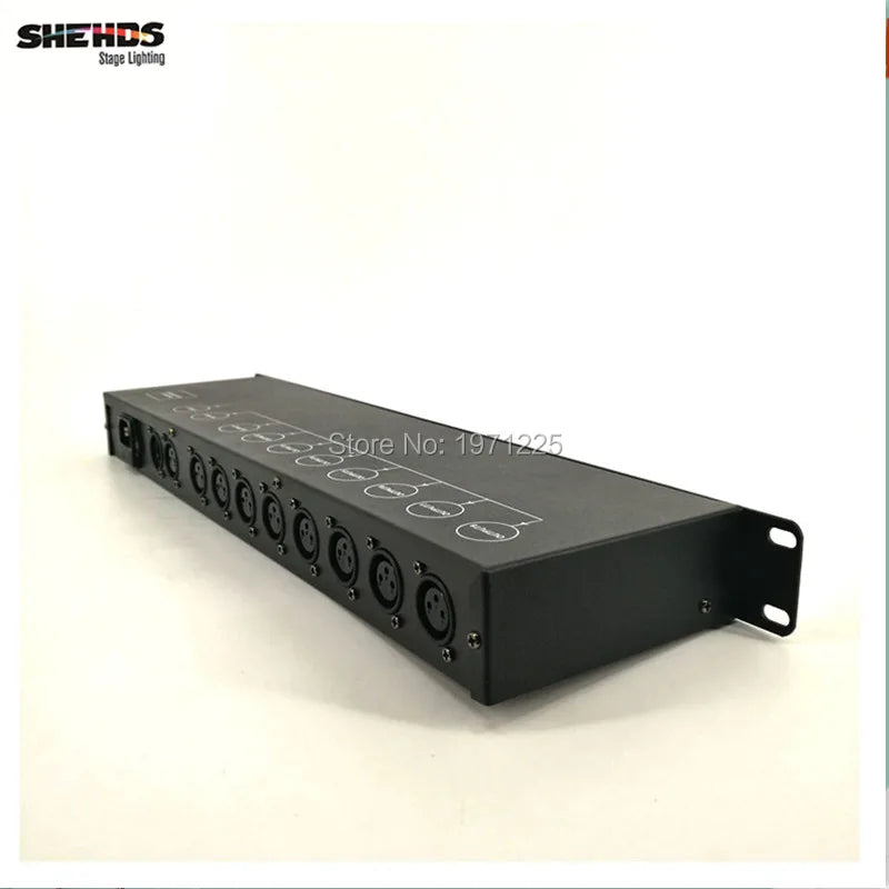SHEHDS DMX512 Splitter — Professional 8-Way Light Signal Amplifier & Distributor for Stage Equipment