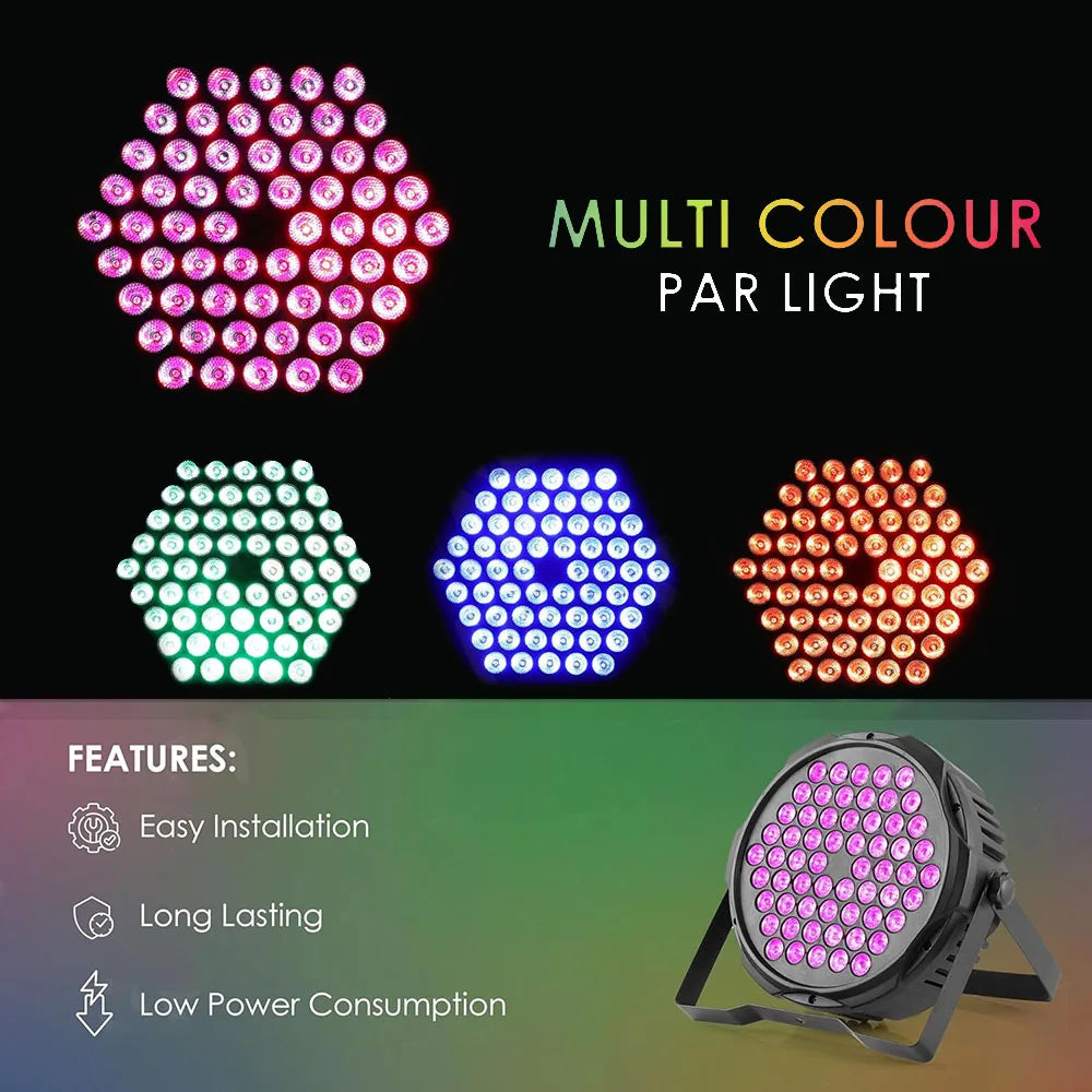 8 PCS 60 LED Par Light Stage Light DMX512 Sound-Activated