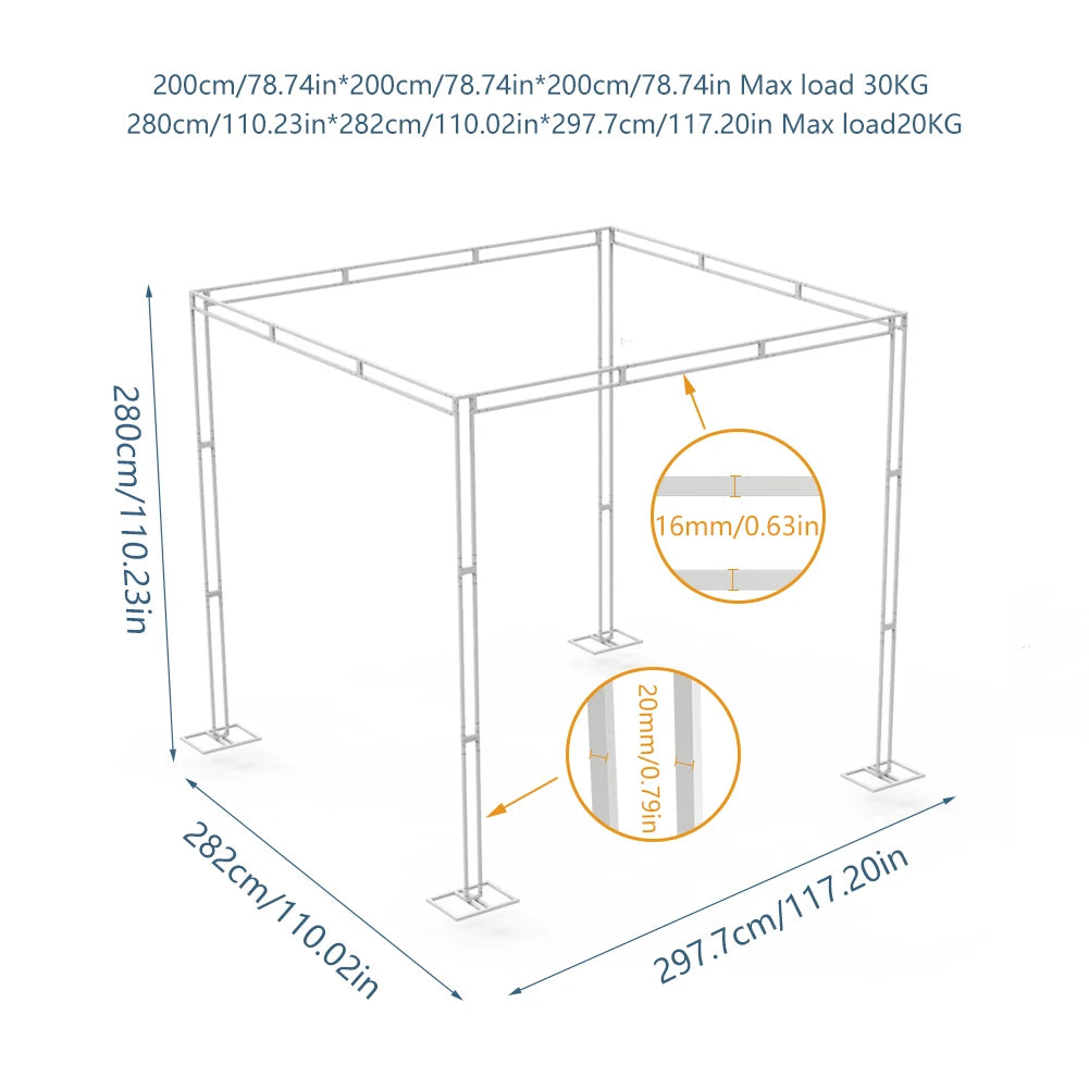 Pro-Grade 10x10 Backdrop Stand — Heavy Duty Steel Frame for Weddings, Stages & Events