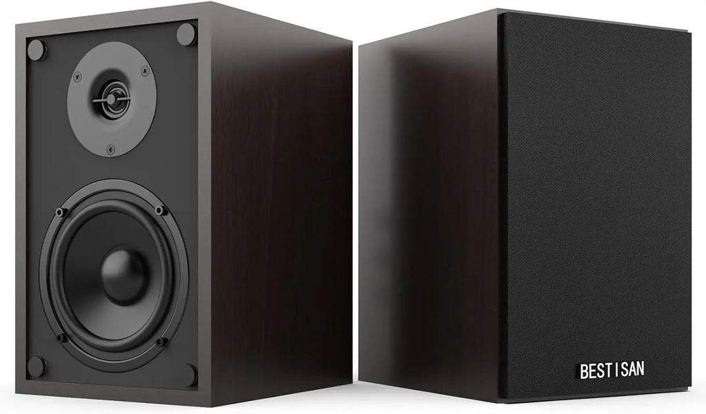 4" Powered Bookshelf Speakers 2.1 with Bluetooth & Subwoofer Out — Hi-Res Audio for Turntables & Streaming