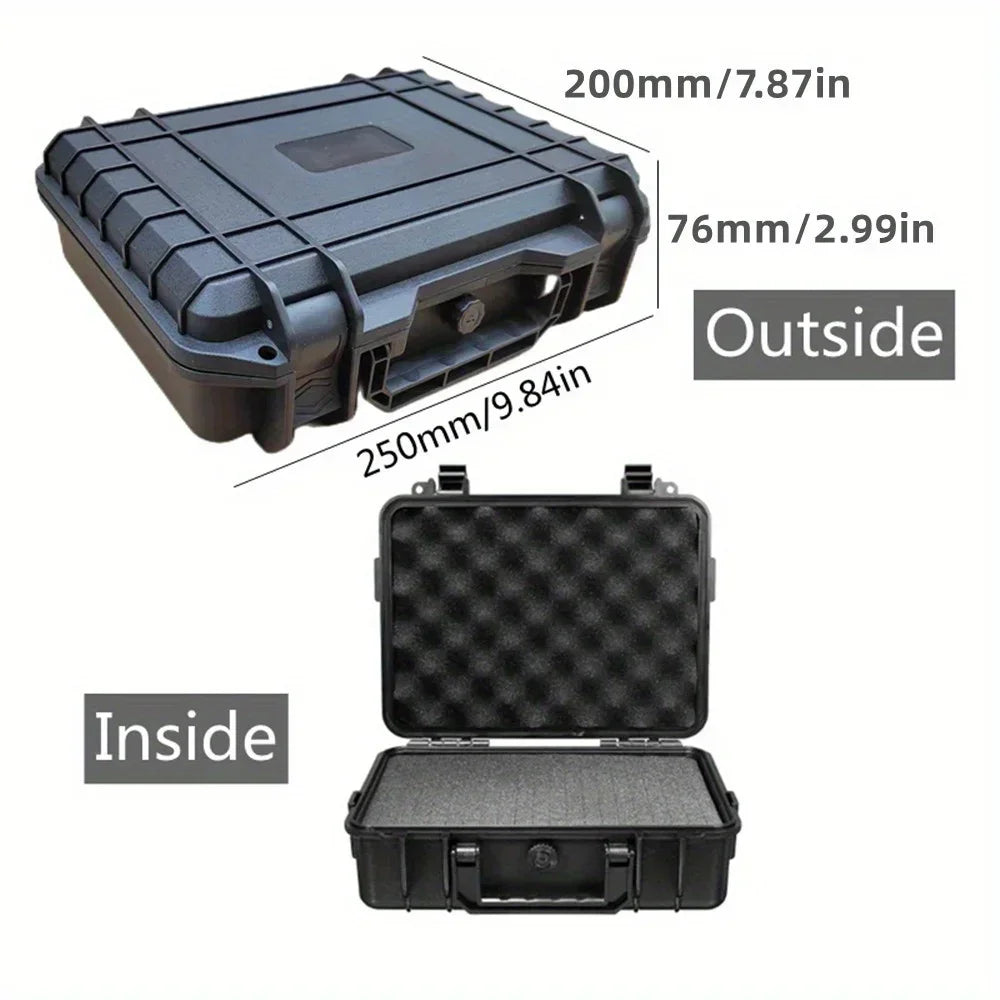 Waterproof Hard Carry Case with Pre-Cut Sponge — Impact Resistant Tool Storage Organizer (4 Sizes)