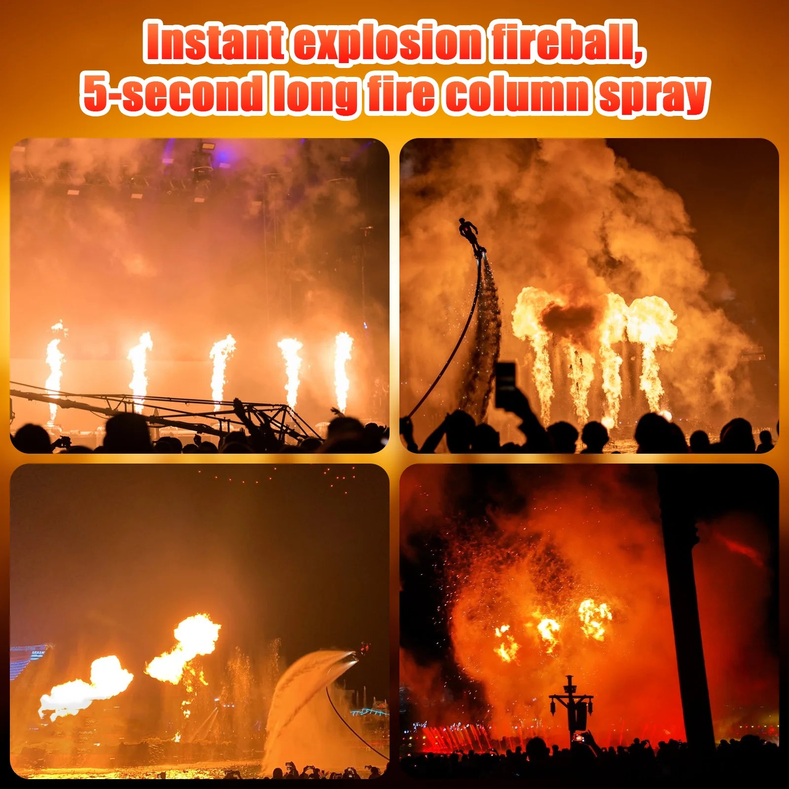 U`King 80W Flame Machine — True Fire Column with DMX512 & Remote for Outdoor Shows