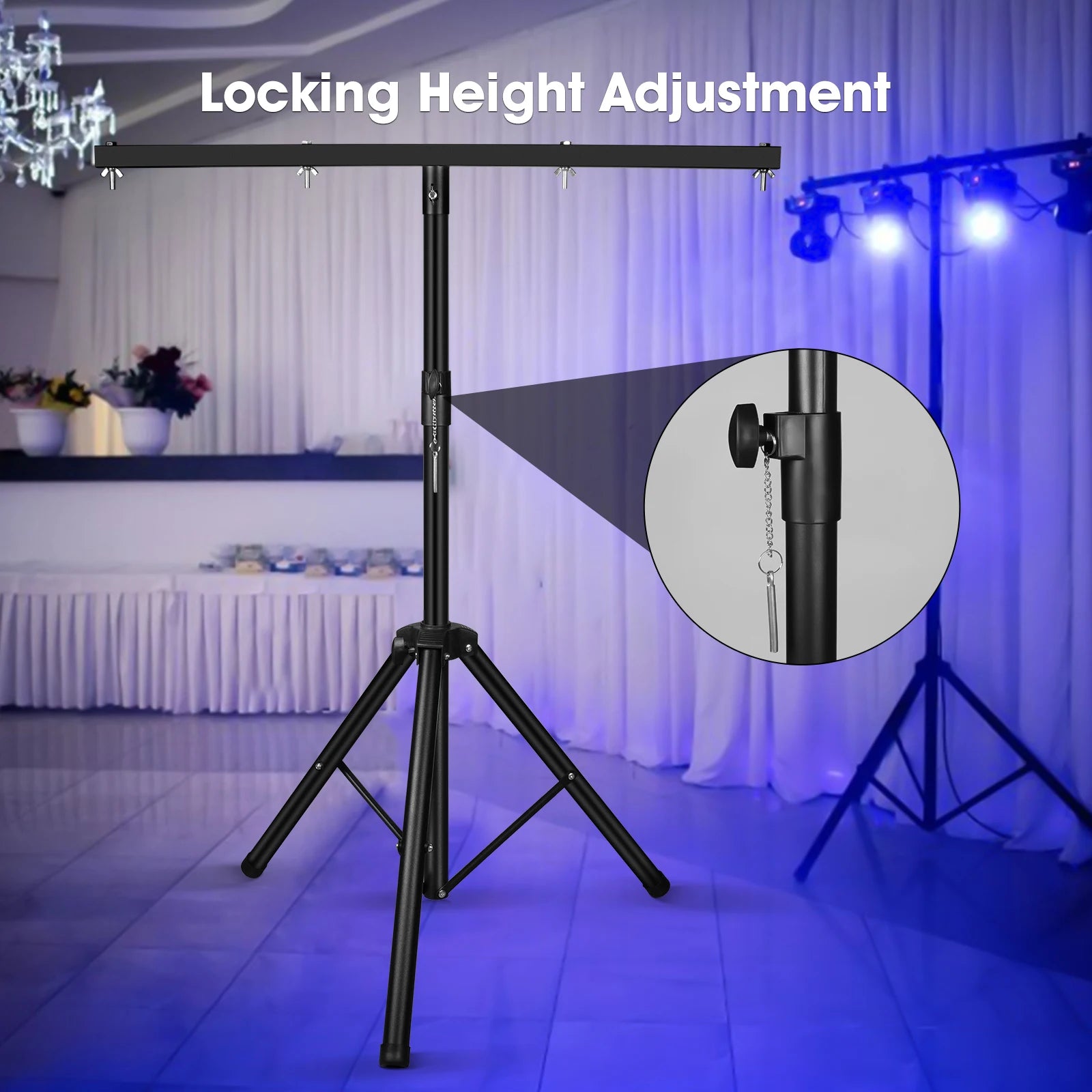 DJ Lighting Adjustable Tripod Stand Height Adjustment From 39inch to 70inch