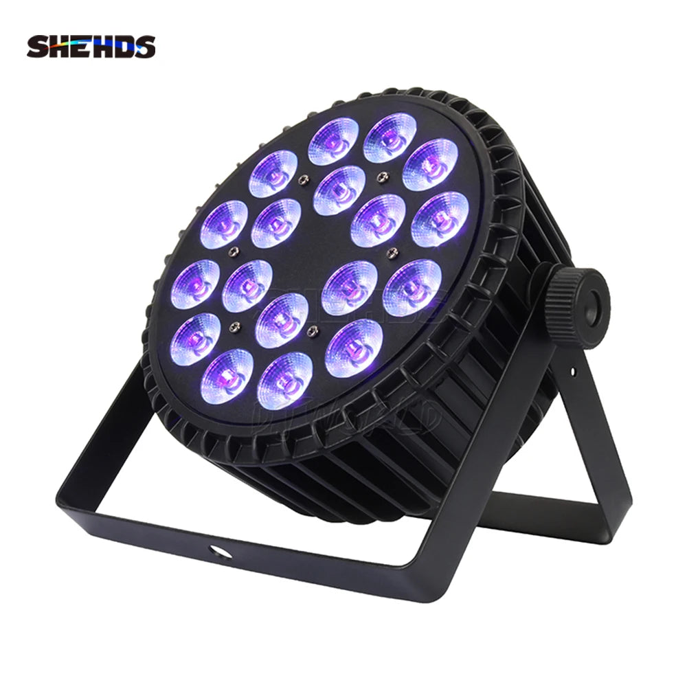 SHEHDS Aluminum Alloy LED Flat Par 18x12W & 18x18W Lights RGBW Lighting DMX512 Disco DJ Venue Wedding Party