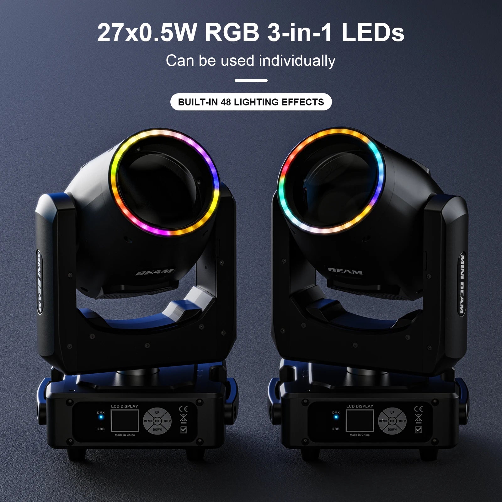 U`King 230W Mini Moving Head Lights RGBW DMX512 Stage Lights With 14 Gobos 13 Colors 18 Channels For DJ Disco Wedding Party