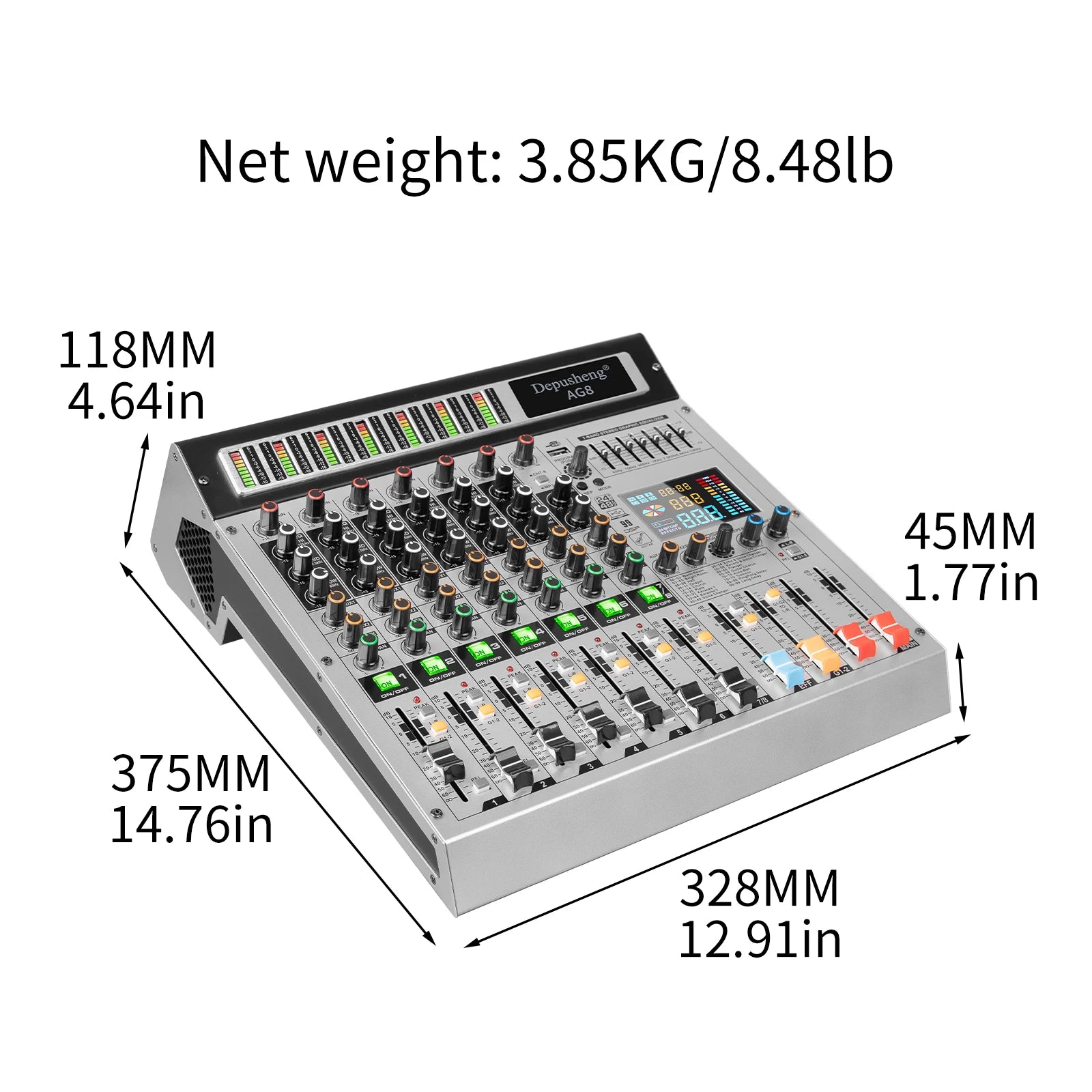 Depusheng 8 or 12 Channel Mixer Professional audio console mixer
