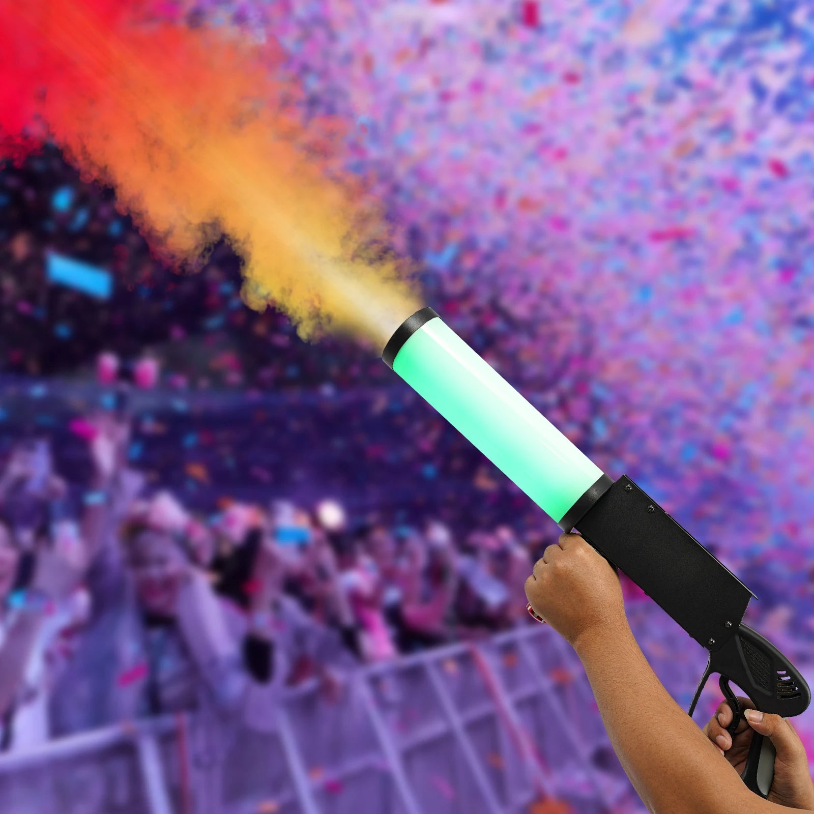 Handheld CO2 Fog Gun with Color-Changing LED — Smoke Cannon for Concerts & Parties