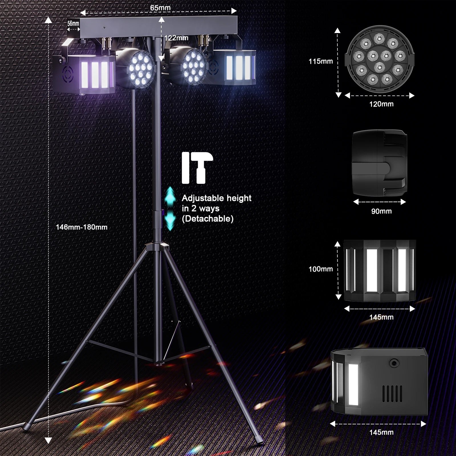 Somspot 2-in-1 RGBW Stage Light — Par + Sword Beam Combo with Stand