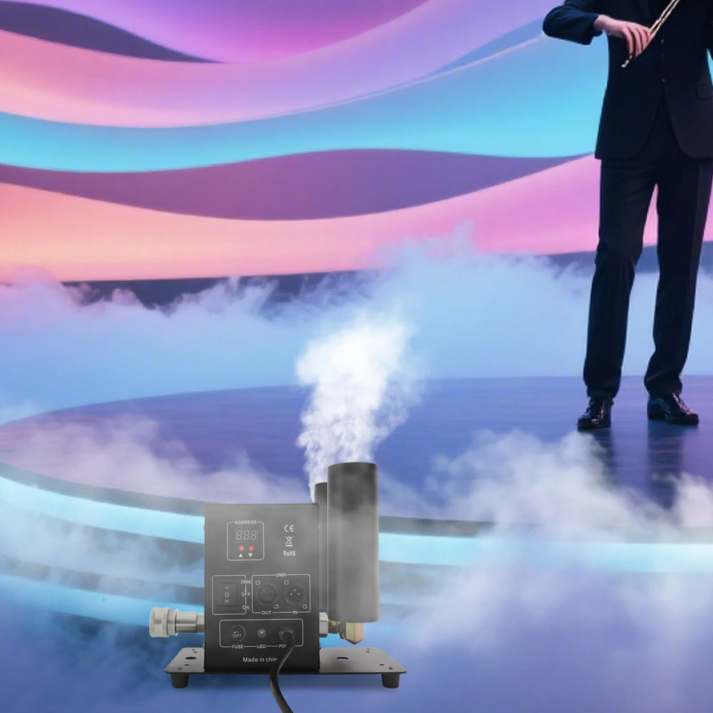 Dual-Nozzle CO2 Jet Fog Machine 150W — 20-26ft Blast for Concerts, Bars & Venues