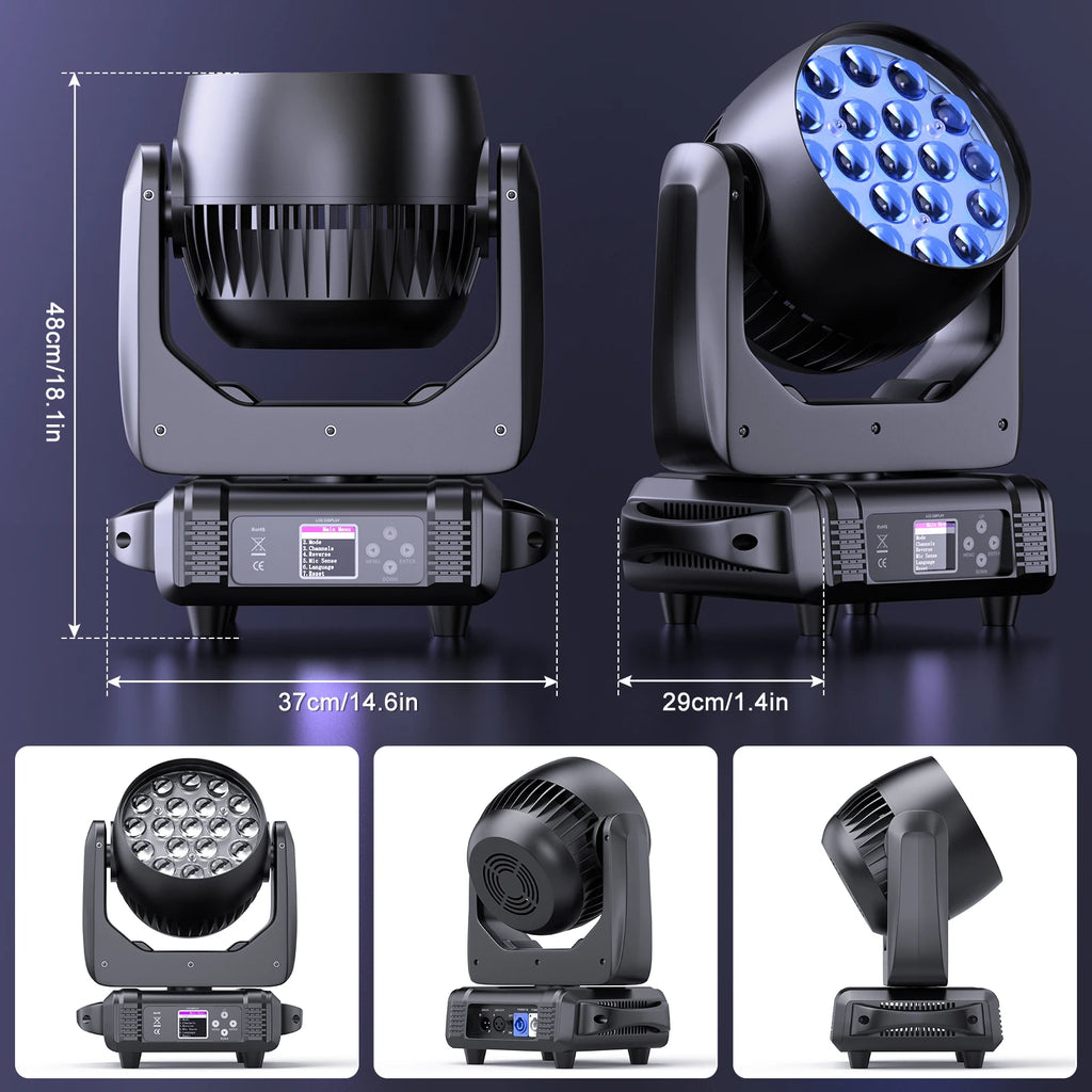 SHEHDS 4 in 1 LED Light DMX512 RGBW or RGBWAUV Color Mixing