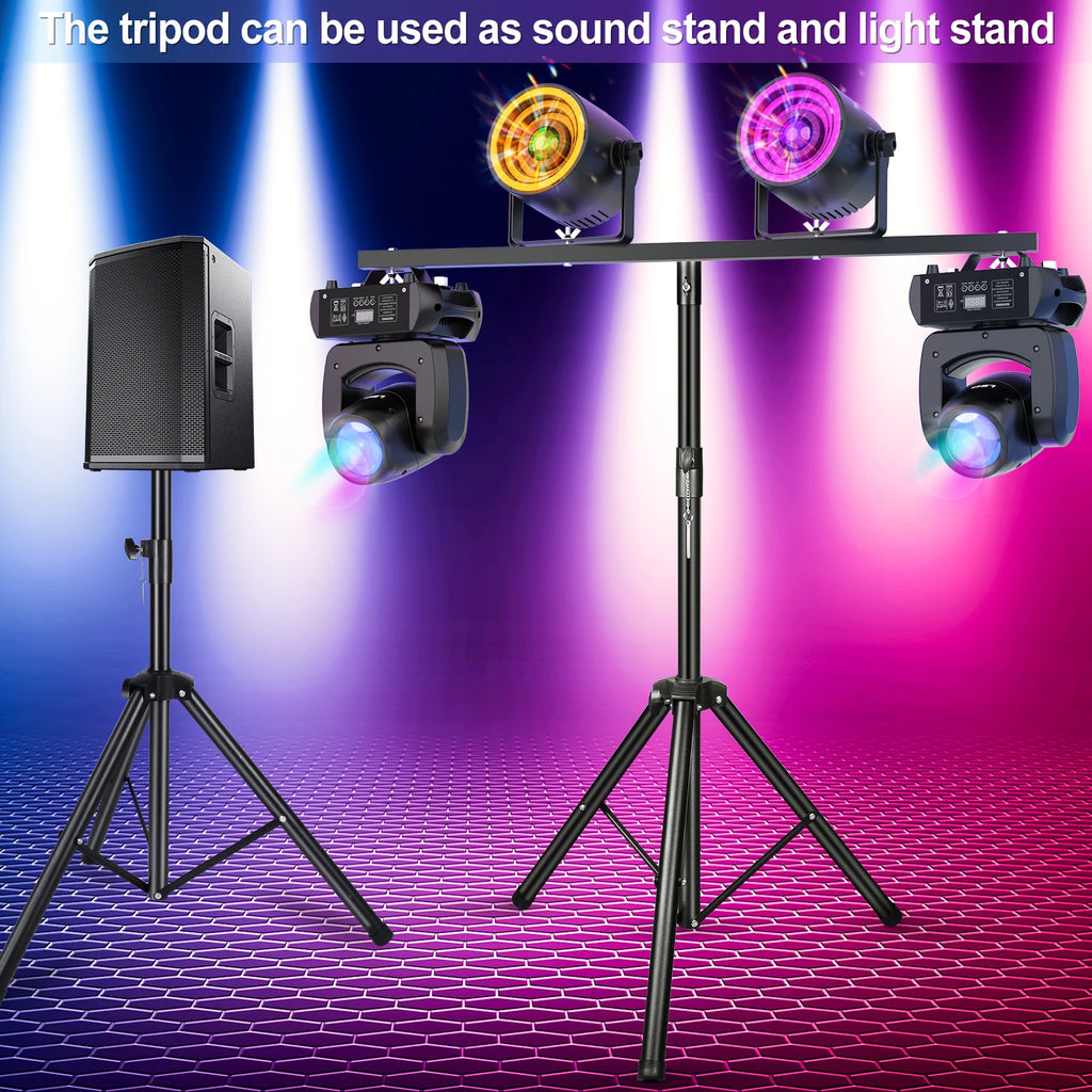 Datewink T-Bar Tripod Stand — Professional Adjustable DJ Light Bracket for LED Par Cans & Stage Lighting Fixtures