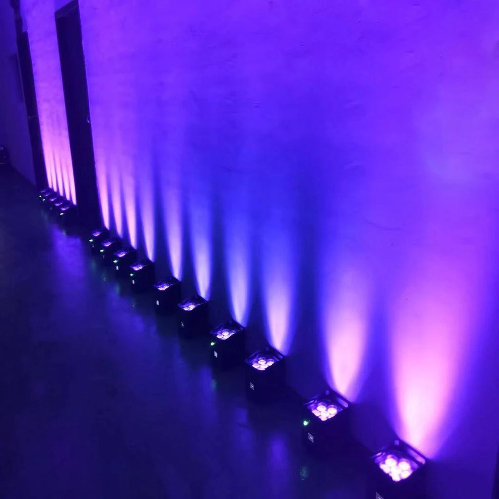 SHEHDS 8/10 Pcs 6x18w Wireless Battery Par With Flight Case RGBWA+UV WIFI APP Control Light For DJ Disco Wedding Stage Lighting