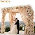10ft Heavy Duty Wedding Backdrop Stage Stand — 4-Post Adjustable Canopy Tent Chuppah with Steel Base Plates
