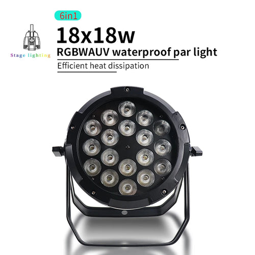 200W Outdoor Waterproof LED Par Light — RGBWA+UV 6-in-1 DMX Stage Light