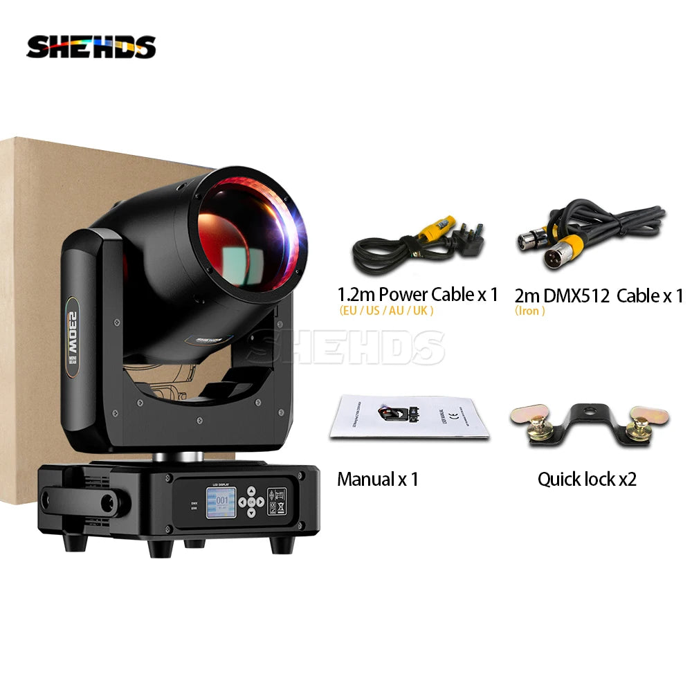 SHEHDS Super 230W 7R Beam Moving Head Blub Light For Wedding DJ Disco Party Stage Light Effect Professional 16/20CH 1.2 Degrees