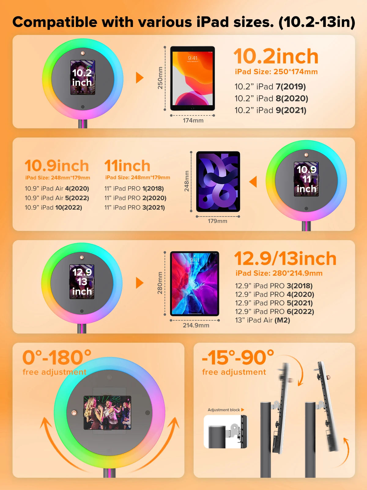 Q1 iPad Photo Booth — Portable Professional Selfie Station with RGB Ring Light & Flight Case