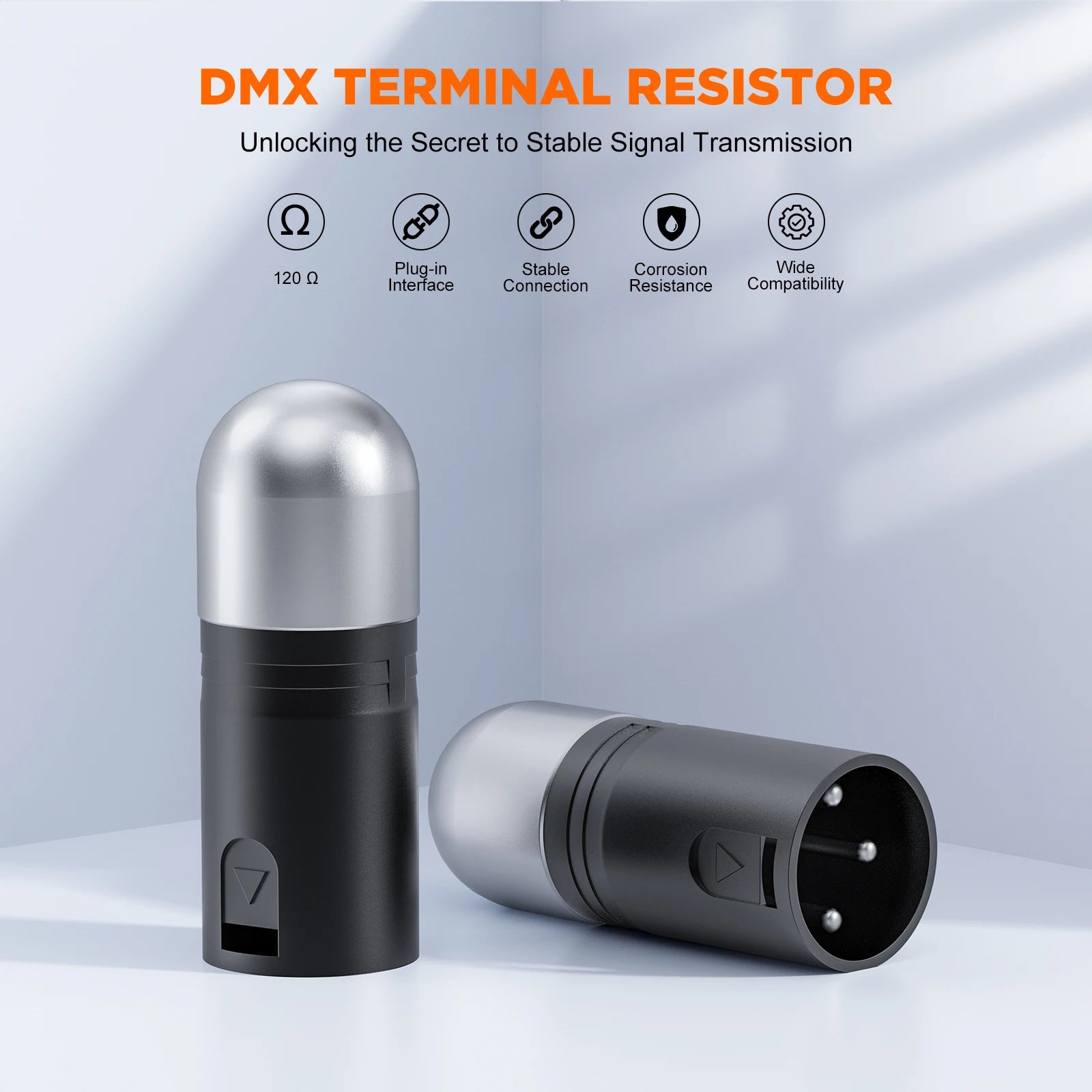 DMX Terminating Resistor 120 Ohm XLR 3-Pin — Signal Stabilizer for Stage Lighting (2/4/8/10 Pack)