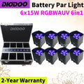 1-8pcs Wireless Battery Powered Par Light 6x18W RGBWAUV 6 in 1 Flightcase Remote Control Portable Par LED Stage Effect Light