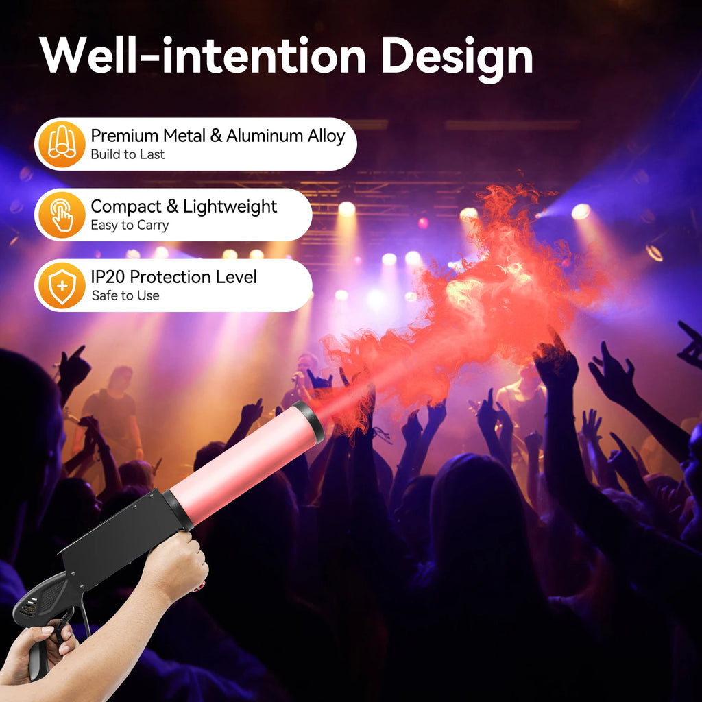 Handheld CO2 Fog Gun with Color-Changing LED — Smoke Cannon for Concerts & Parties