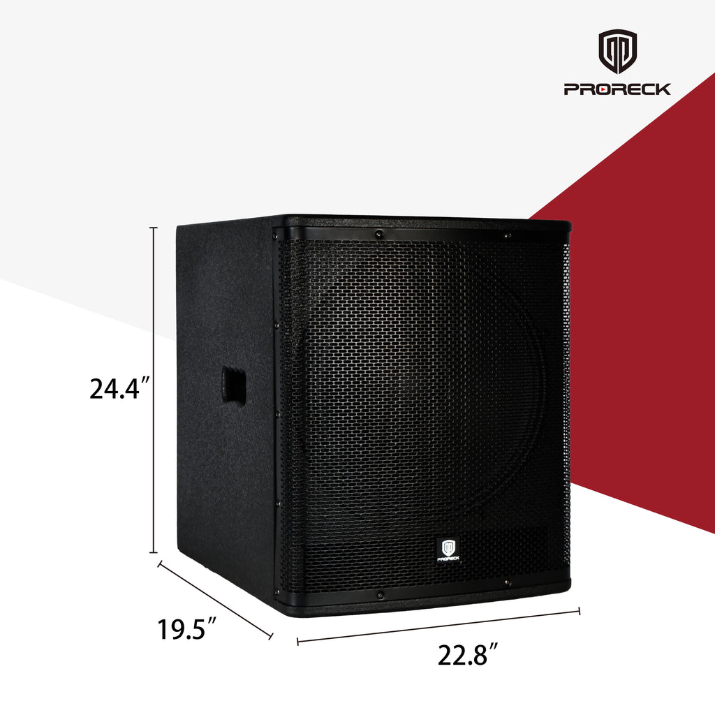 PRORECK SP-18X Active Powered PA Subwoofer 18 Inch 3000W PMPO Class-D Amplifier