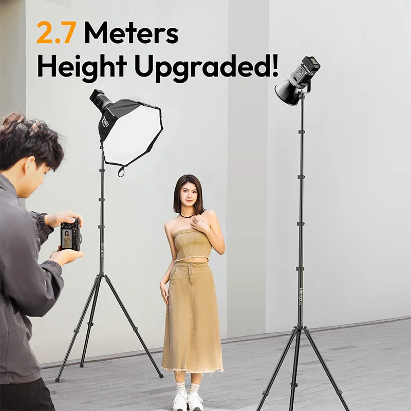 Heavy Duty 2.7M Metal Light Stand — Professional Tripod for Studio & Stage Lighting