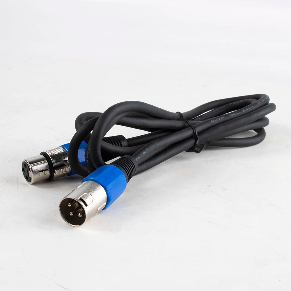 SHEHDS DMX 3-Pin XLR Cable — Professional Stage Light Signal Cable [Rubber or Iron] [Select Length: 1m–10m]