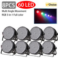 8 PCS 60 LED Par Light Stage Light DMX512 Sound-Activated