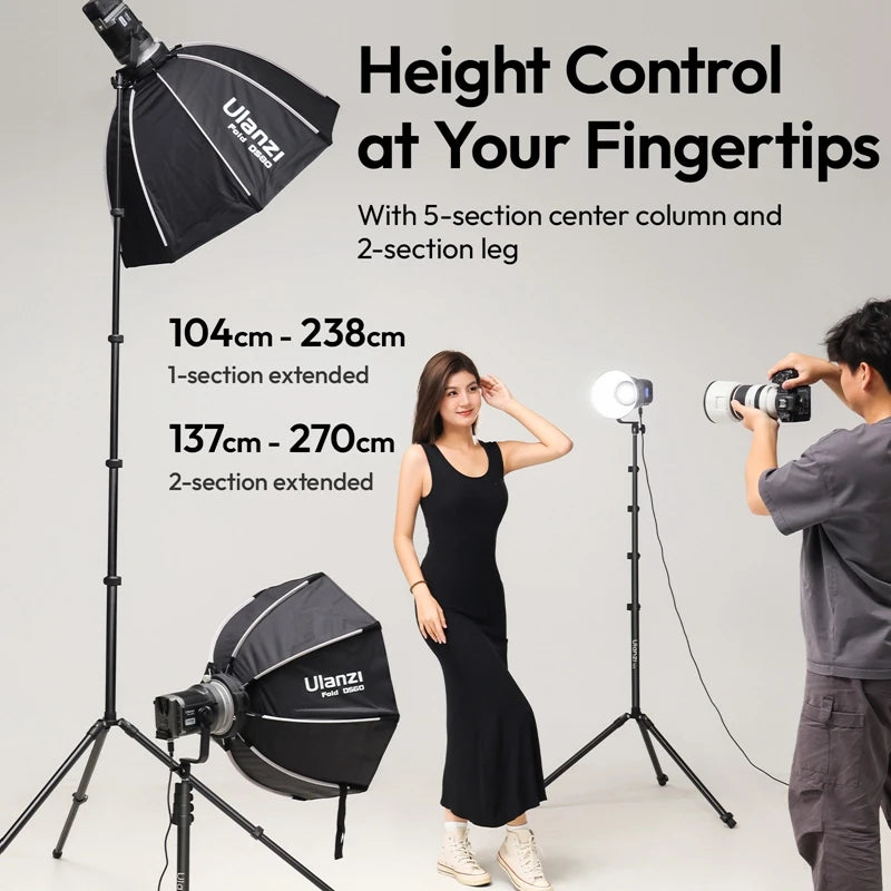 Heavy Duty 2.7M Metal Light Stand — Professional Tripod for Studio & Stage Lighting