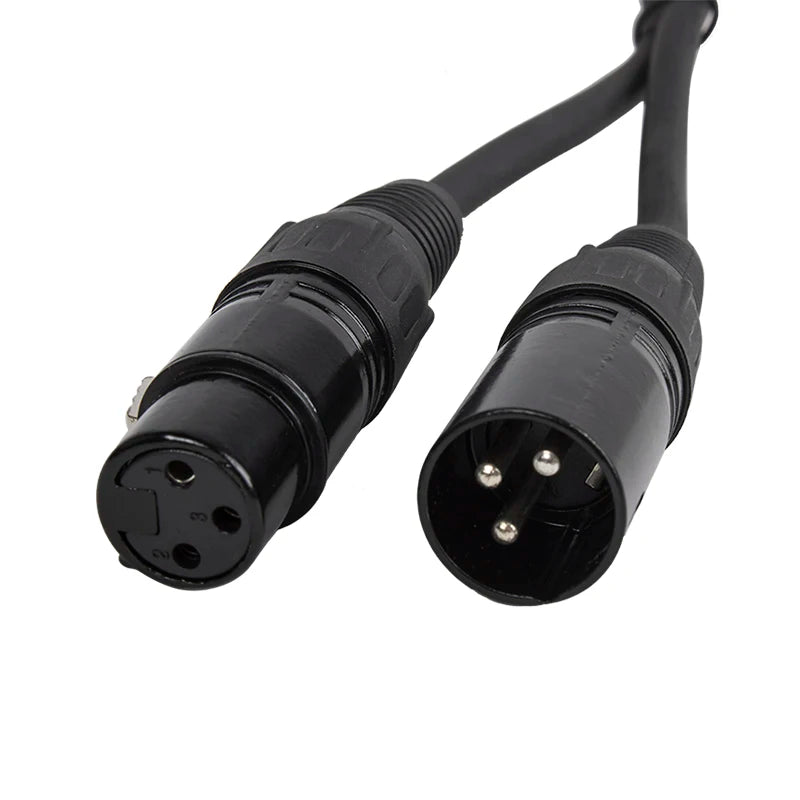 SHEHDS DMX 3-Pin XLR Cable — Professional Stage Light Signal Cable [Rubber or Iron] [Select Length: 1m–10m]
