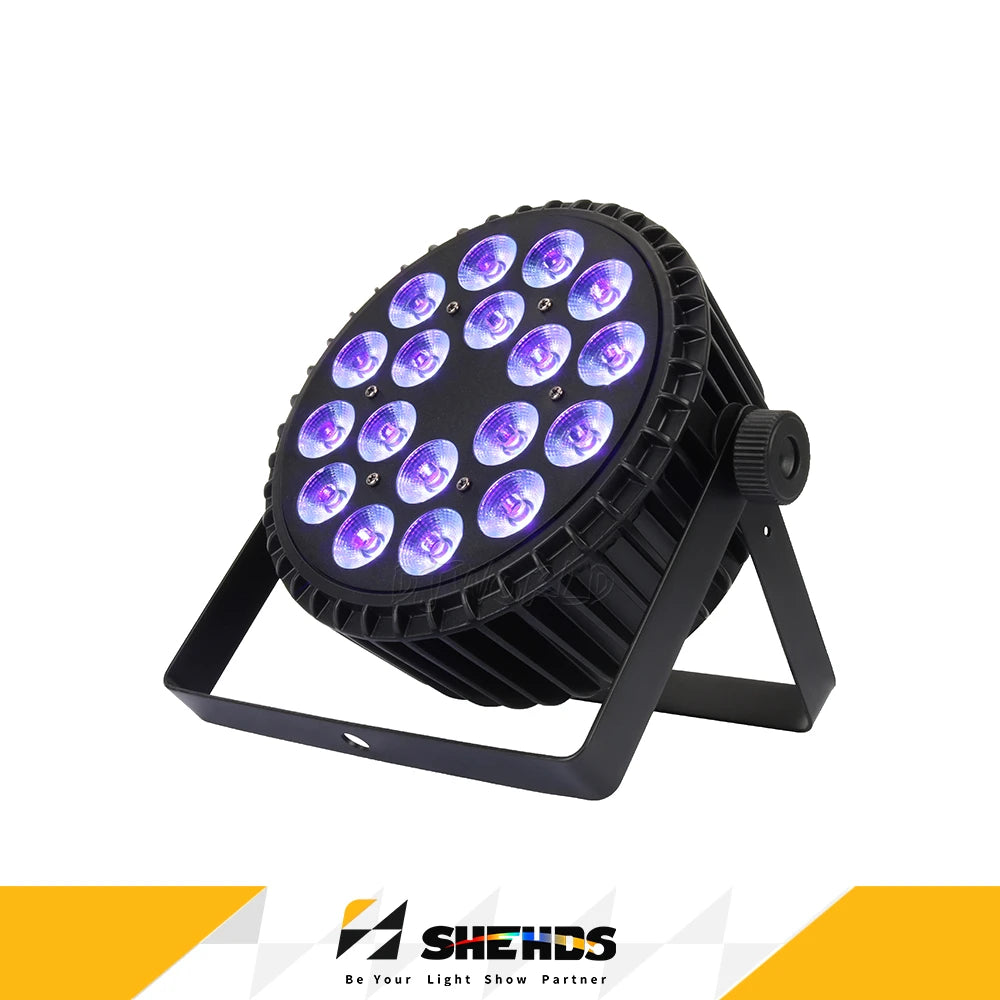 SHEHDS Aluminum Alloy LED Flat Par 18x12W & 18x18W Lights RGBW Lighting DMX512 Disco DJ Venue Wedding Party
