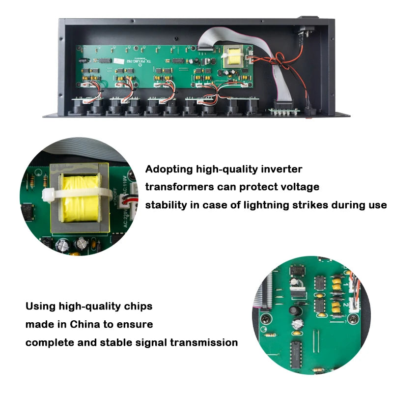 8CH DMX Splitter — DMX512 Signal Amplifier & Distributor for Stage Lighting (2 In / 8 Out)