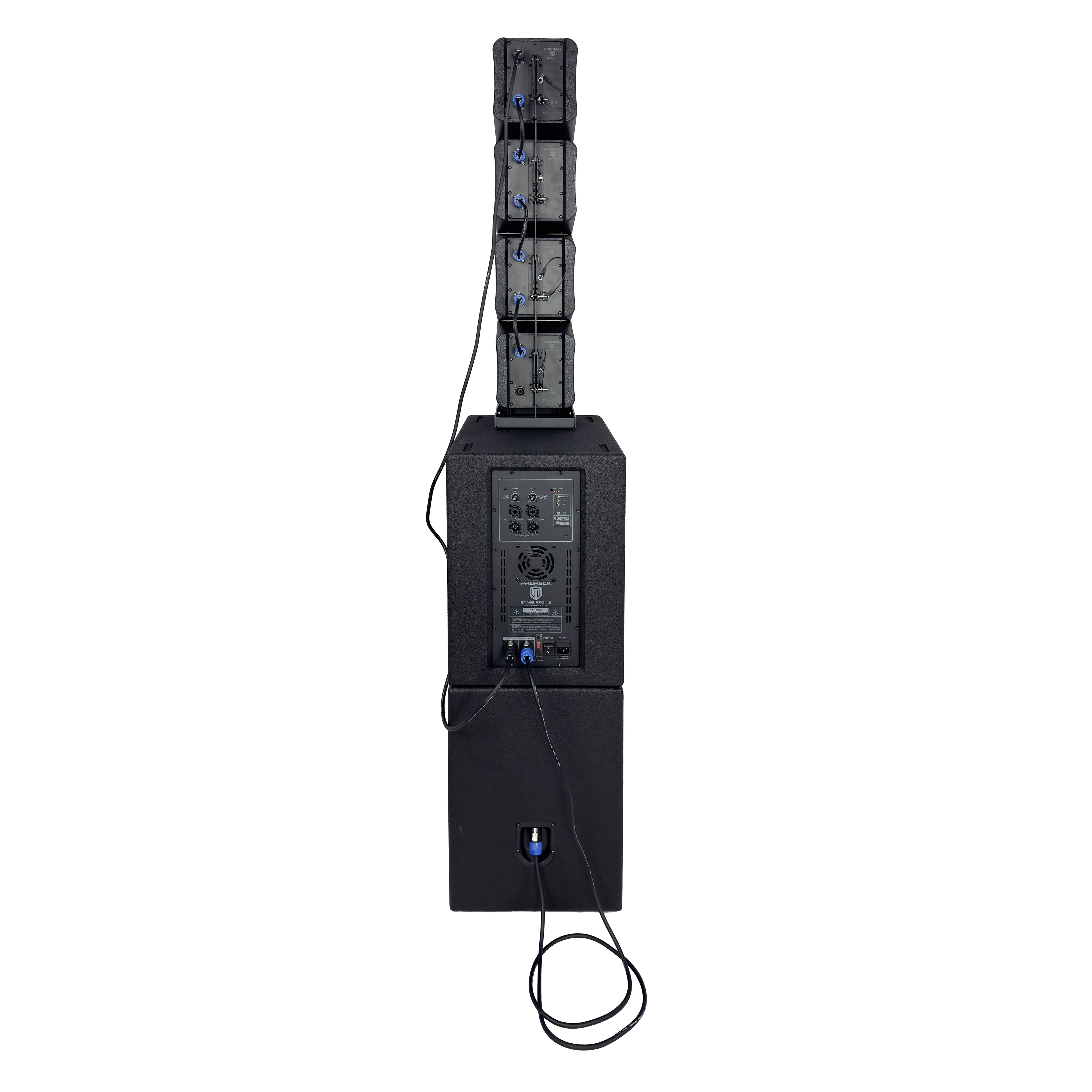 PRORECK 8000W Line Array PA System Bundle with Dual 12" Subwoofers