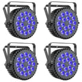 U'King 4PCS 18x10W RGBWA+UV 6 in 1 Par Light DMX512 Disco Light Strobe Effect LED Stage Lighting