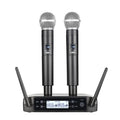Dual Channel UHF Wireless Handheld Microphone System — Fixed Frequency Dynamic Mics for Karaoke, Wedding & Events