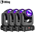 U'King 4 Pcs Beam Moving Head Lights 18 Prism 8 Gobo Stage Lights DMX512