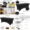 Portable 6ft Folding Table with Black Cloth, HDPE Top, Safety Locks, Compact Storage, Ideal for Outdoor Dining and Events