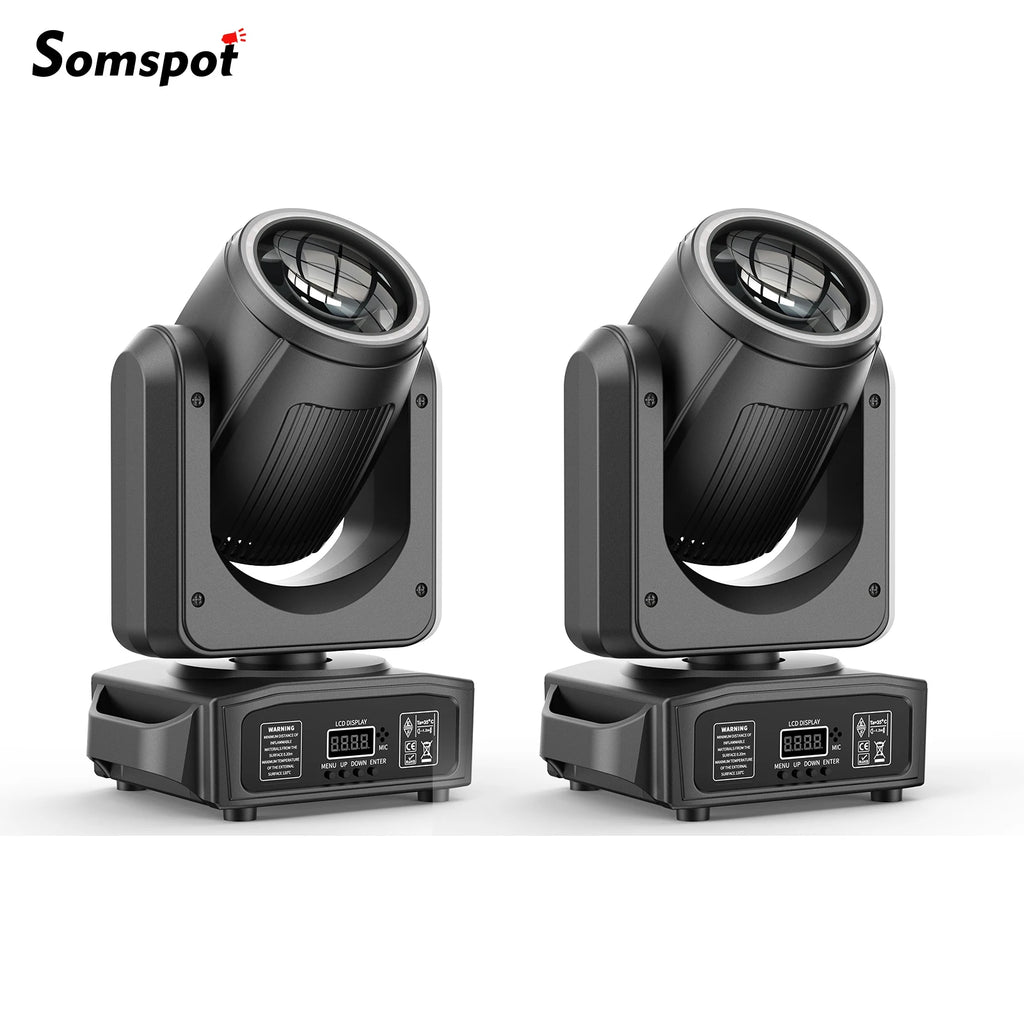 Somspot 2 Pcs LED Moving Head Lights 150W Stage Lighting Effect Projector RGB Pattern Light