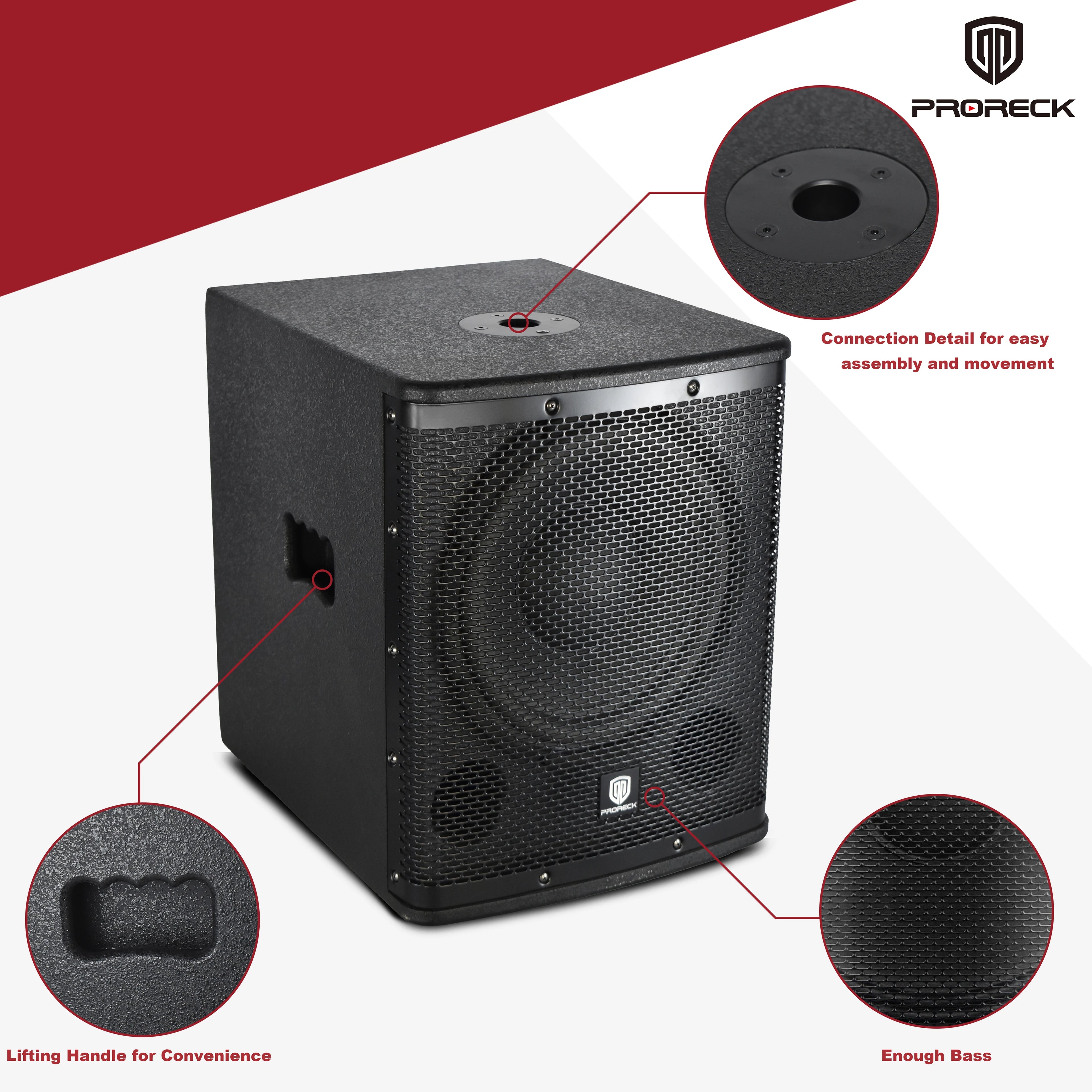 PRORECK SP-18X Active Powered PA Subwoofer 18 Inch 3000W PMPO Class-D Amplifier