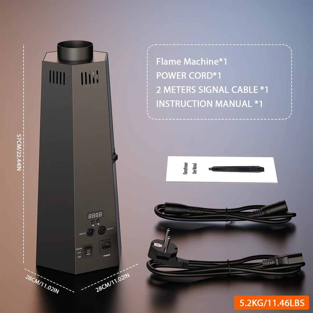 U`King 80W Flame Machine — True Fire Column with DMX512 & Remote for Outdoor Shows