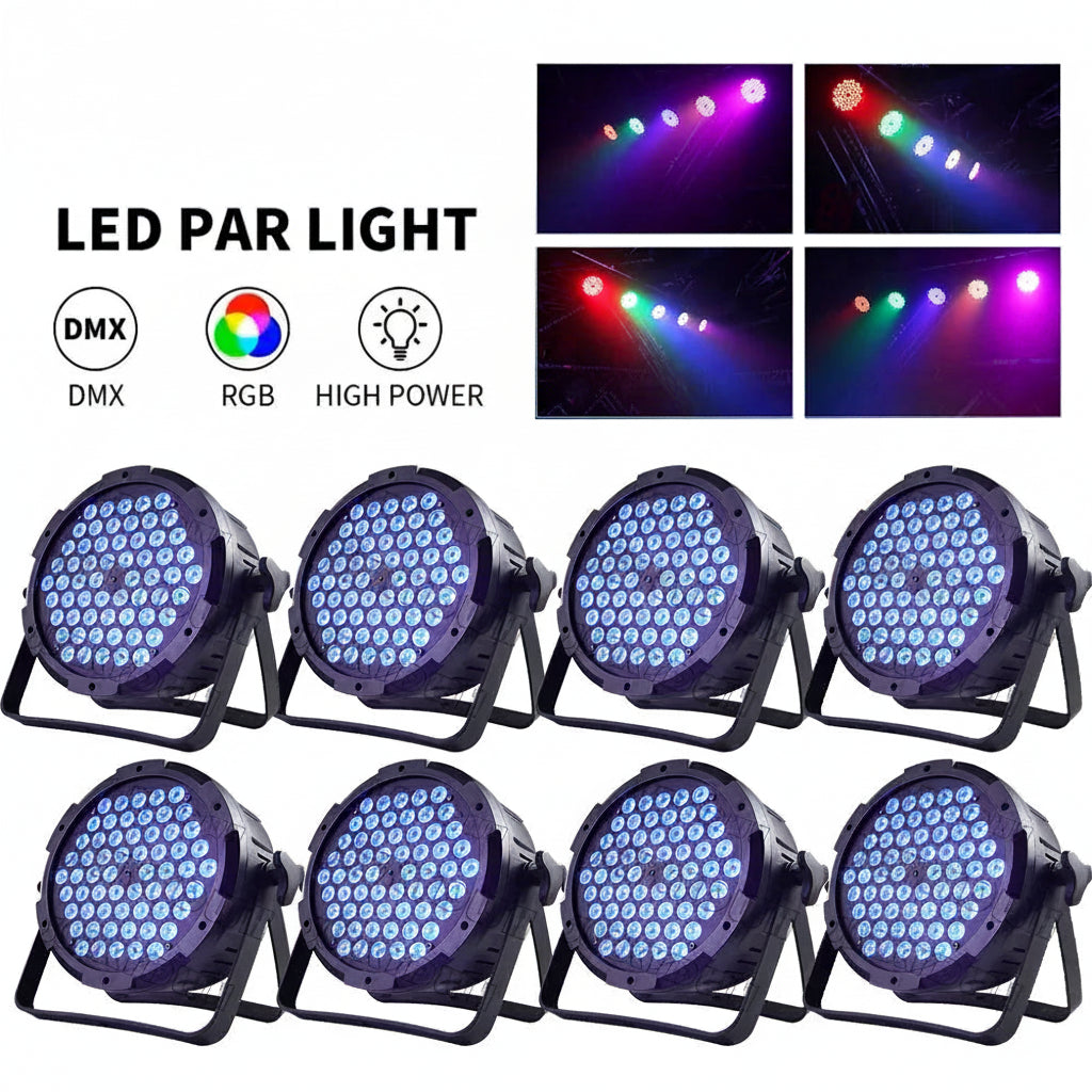 8 PCS 60 LED Par Light Stage Light DMX512 Sound-Activated