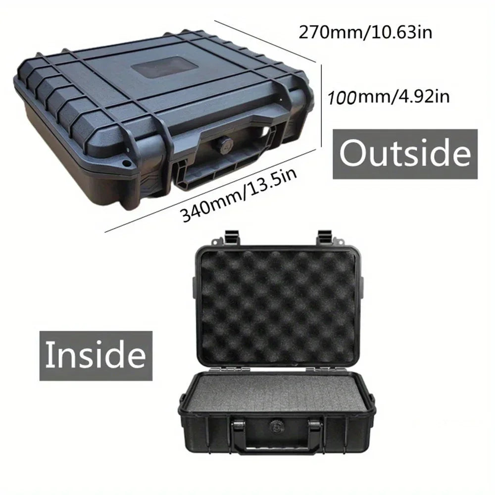 Waterproof Hard Carry Case with Pre-Cut Sponge — Impact Resistant Tool Storage Organizer (4 Sizes)