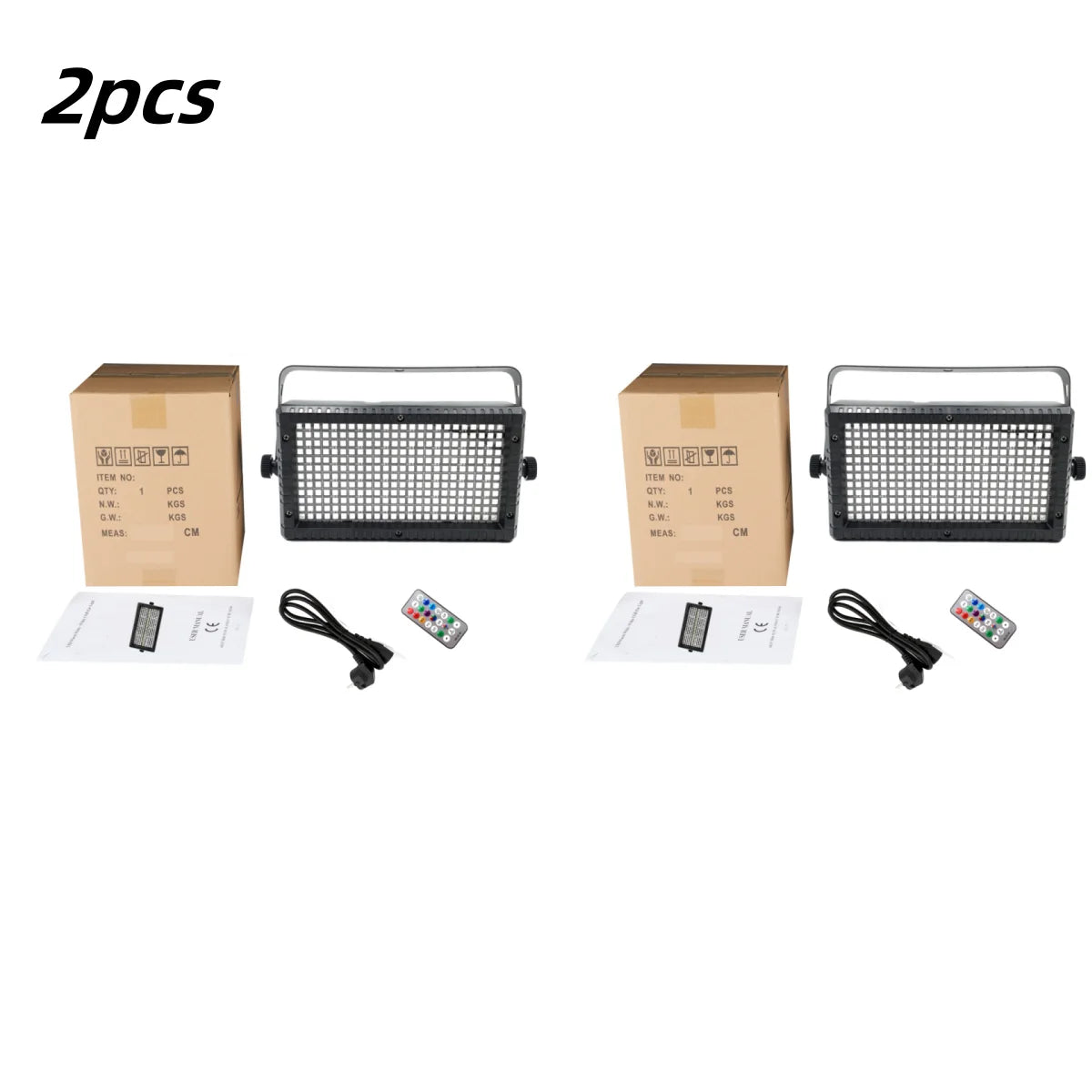 60W RGB LED Wireless Strobe System with Controller — 48 Zone DMX Stage Lighting with Auto/Sound/Master-Slave Modes (1pc, 2pc, or 4pc Bundle)