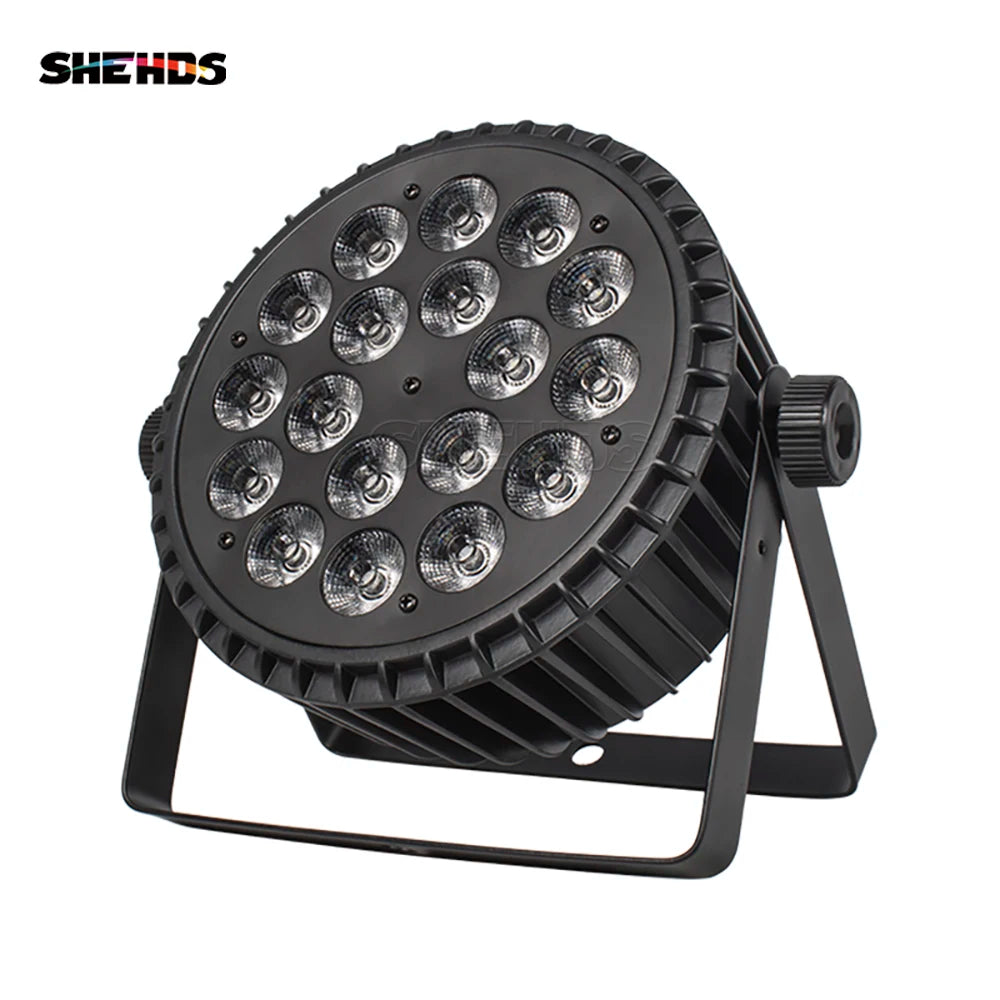 SHEHDS 4/6pcs LED 18x18W RGBWA+UV Cast Aluminum Par Lighting Color Mixing Silent