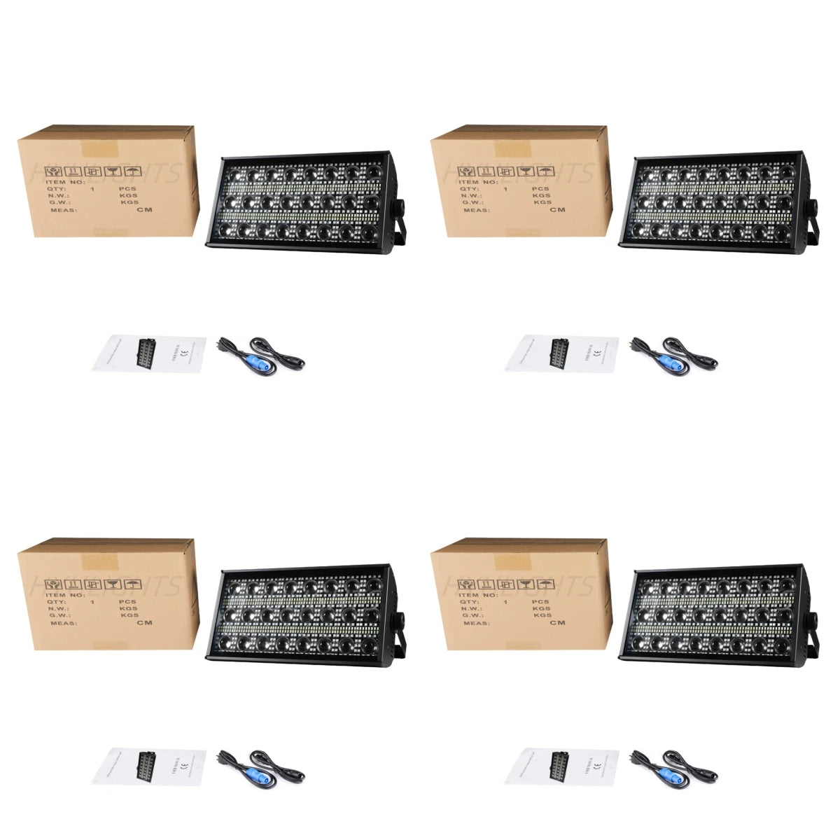 4-Pack 300W LED Beam & Strobe Stage Lights — Professional RGBW 4-in-1 Wash Lights with DMX512 & 67 Auto Effects