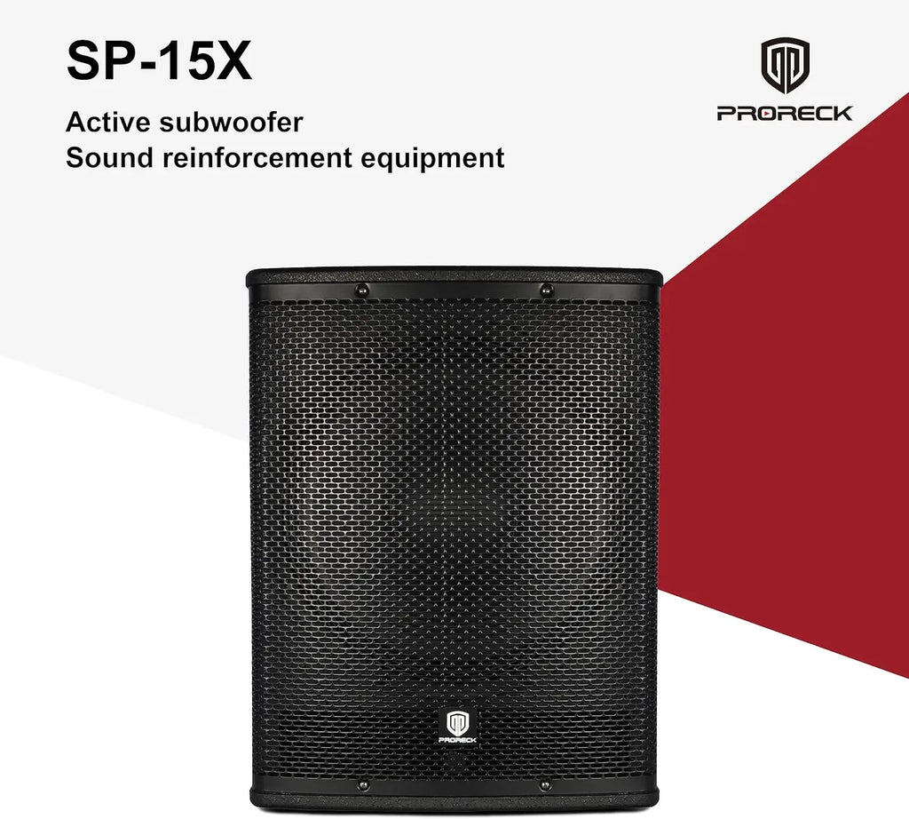 PRORECK SP-15X Active Powered PA Subwoofer 15 Inch 2000W PMPO Class-D Amplifier 3 DSP (ONE SUBWOOFER）