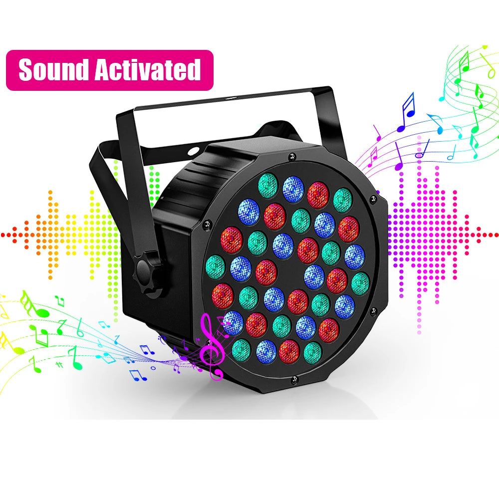 U'King 4PCS 36LED Par Light DMX512 RGB LED Uplights Battery Powered Uplighting Rechargeable Stage Light